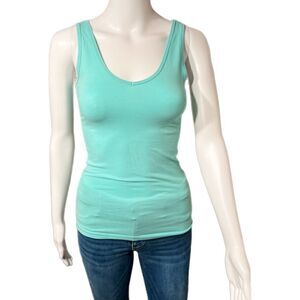 Carole Little Teal Pima Cotton Stretch Tank
